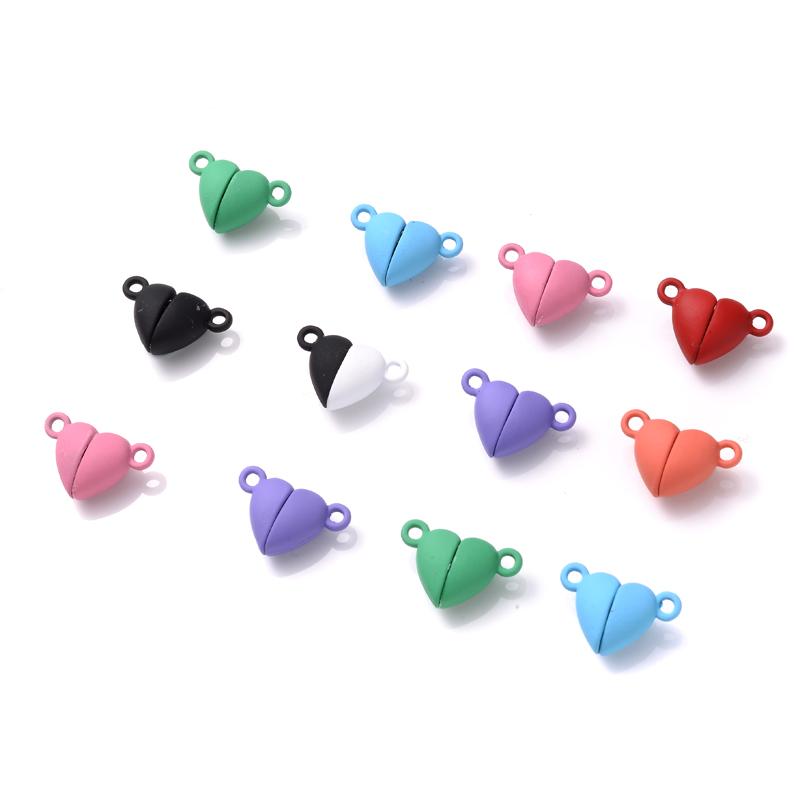 5pcs Colorful Heart Magnet Buckle Connector Clasp Magnetic Clasps for Bracelet Necklace DIY Accessory