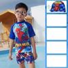 Boys' Cartoon Character Swimsuit Set with Hat