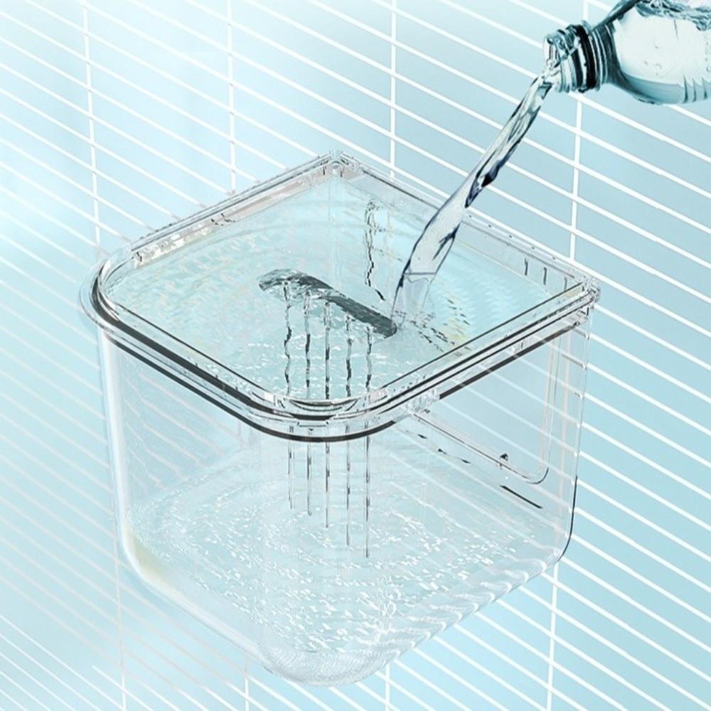 Transparent Bird Automatic Feeder Large Capacity Splash Proof Automatic Feeding Device Detachable Double Slot