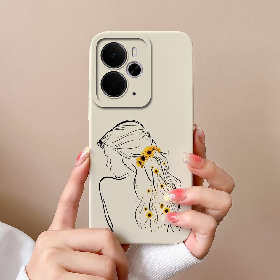 For Oppo Realme P3 C75x Narzo 10 30 60 A5 Pro 14 14T 14X Phone Cases Fashion Cool Girl High Quality Liquid Silicone Shockproof Housing For Oppo Covers