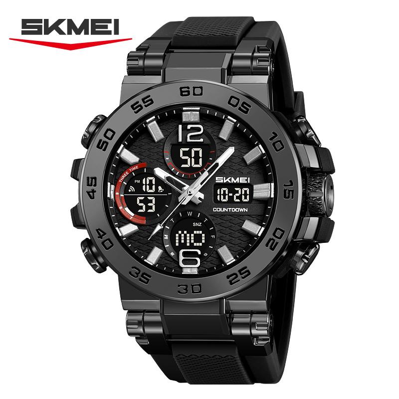 SKMEI 2499 Alarm Clock Watch reloj hombre Business Classic Digital Watch Sports Dual Display Watch Waterproof Multi functional