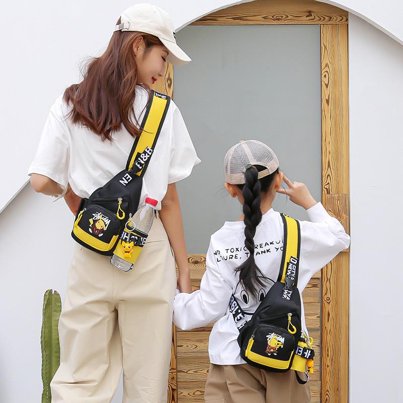 Pikachu Shoulder Chest Crossbody Bag Anime Pattern Child Gift Outdoor