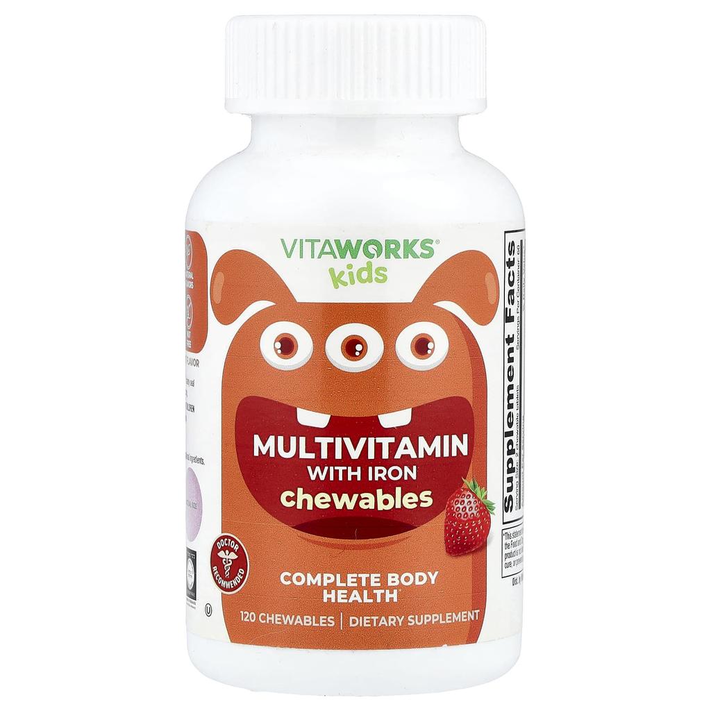 VitaWorks, Children's Multivitamin with Iron, Mixed Fruit, 120 Chewable Tablets
