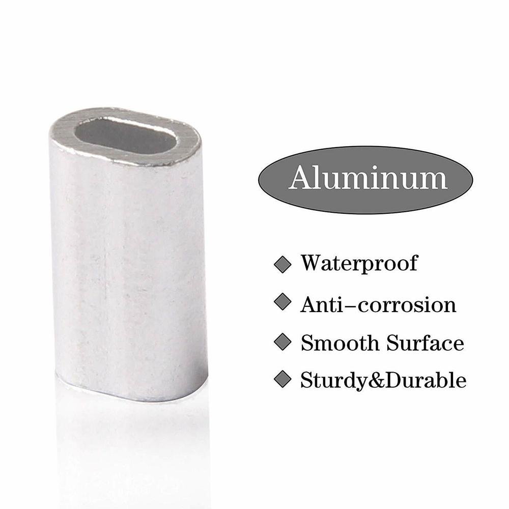 Shaddock 600PCS/Box White Oval Aluminum Fishing Tube Fishing Wire Pipe Crimp Sleeves Connector Fishing Line Accessorie