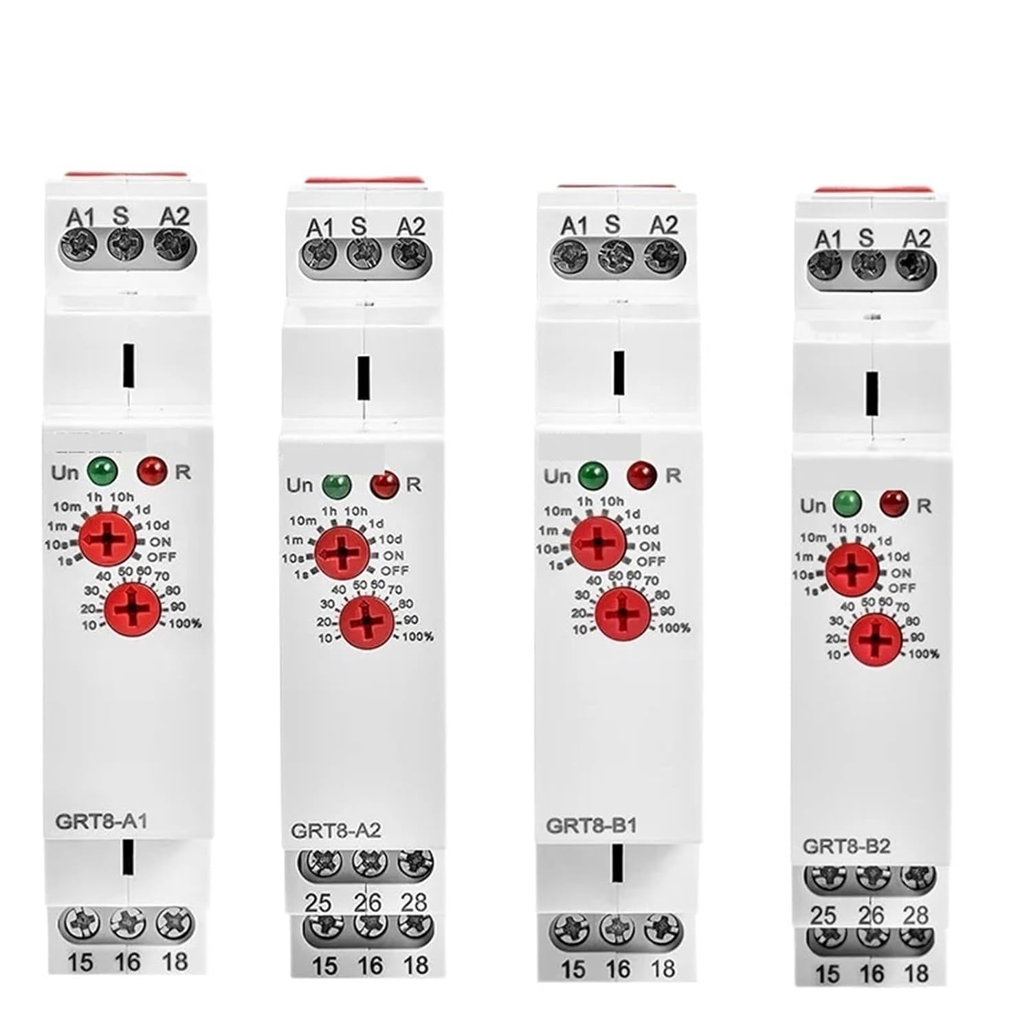 

1pcs Delay on Delay Off Timer Relay Electronic Type 16A AC230V OR AC/DC12-240V GRT8-A/B/At/Bt(GRT8-Bt-ACDC12-240V) GRT8-B1-AC230V