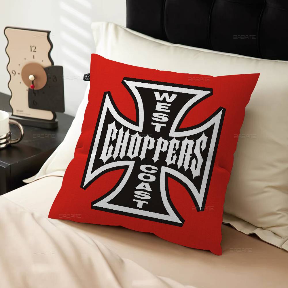 West Coast Chopper Motorcycle Logo Cushion Cover Pillowcase Upholstery Sofa Throw Pillow Home Decor Pillowcas