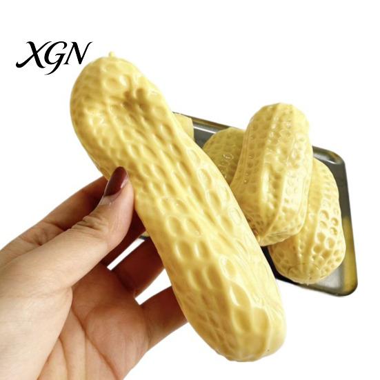Cute Desktop Ornament Pinch Toy with Peanut Shape Stress Relief Soft Squeeze Non-rebound Sensory Fidget Non-Sticky for Kids