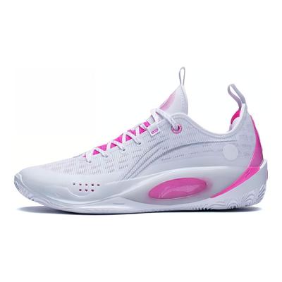 Li Ning Wade 808 2 Slip Resistant Low Top Basketball Shoes Men's White Pink ABPS037-7