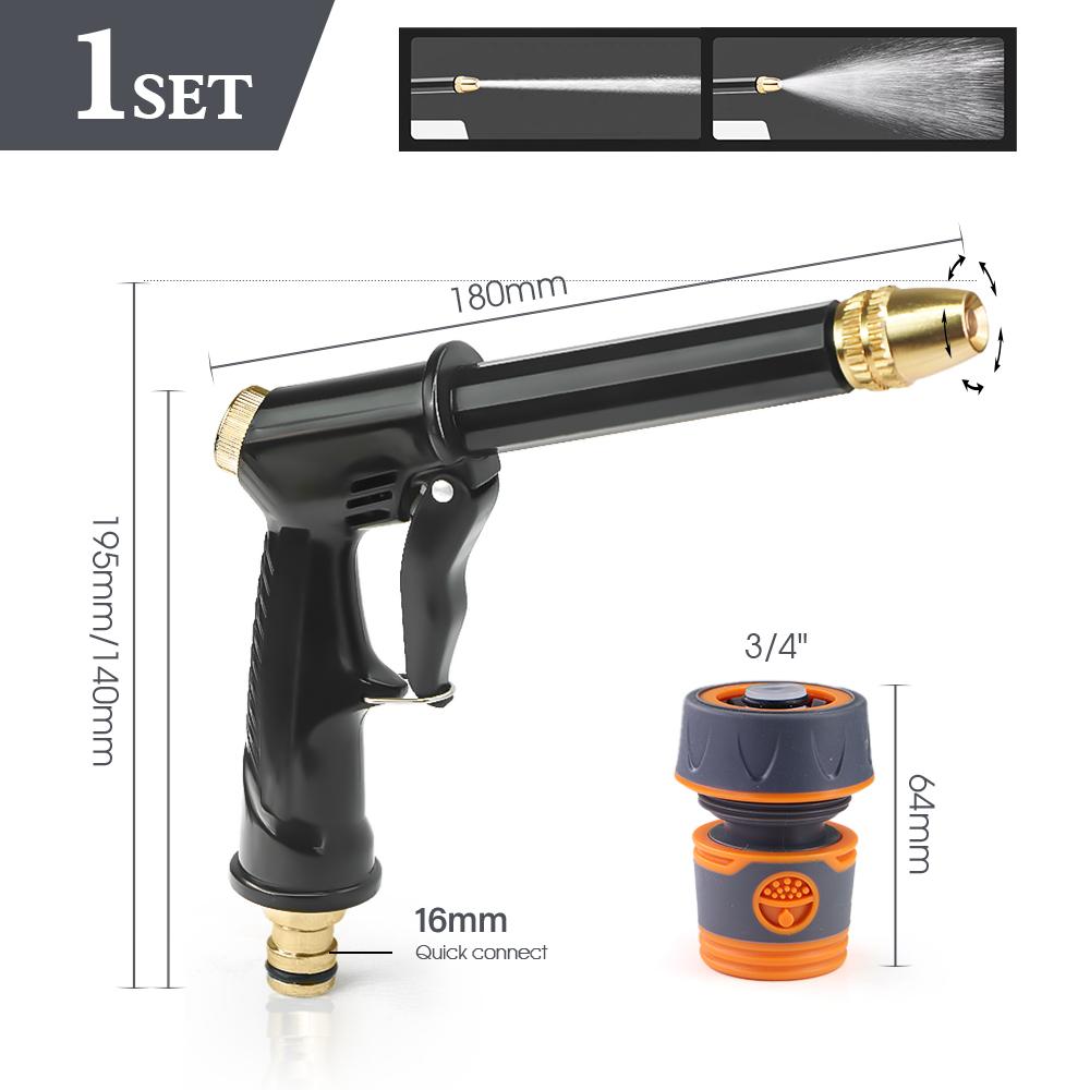 Garden Water Gun 3/8" 1/2" 3/4" Nti-slip Quick Connect Hose Accessories Gardening Watering Flowers Cleaning Cars Washing Ground