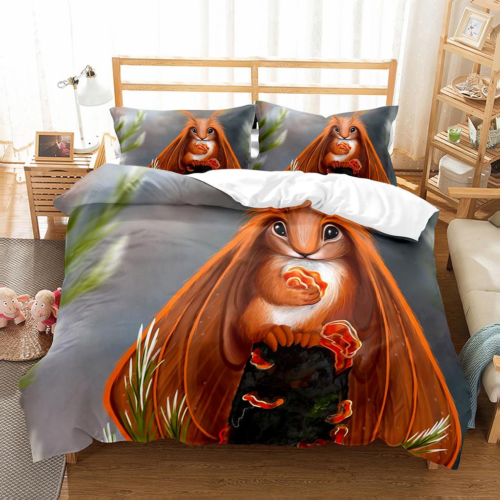 Squirrel Duvet Cover Set Cute Wild Animals Polyester Comforter Cover With Pillowcase For Kids Teen Bedroom Decor King Queen Size