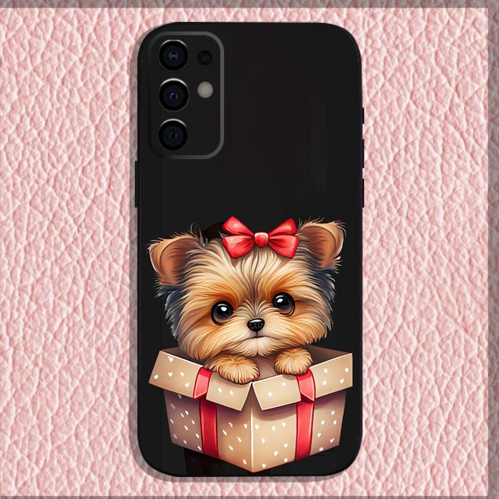 Pet Cute Dog Yorkshire Terrier Phone Case For Samsung S24,S21,S22,S23,S30,Ultra,S20,Plus,Fe,Lite,Note,10,9,5G Black Soft Shell