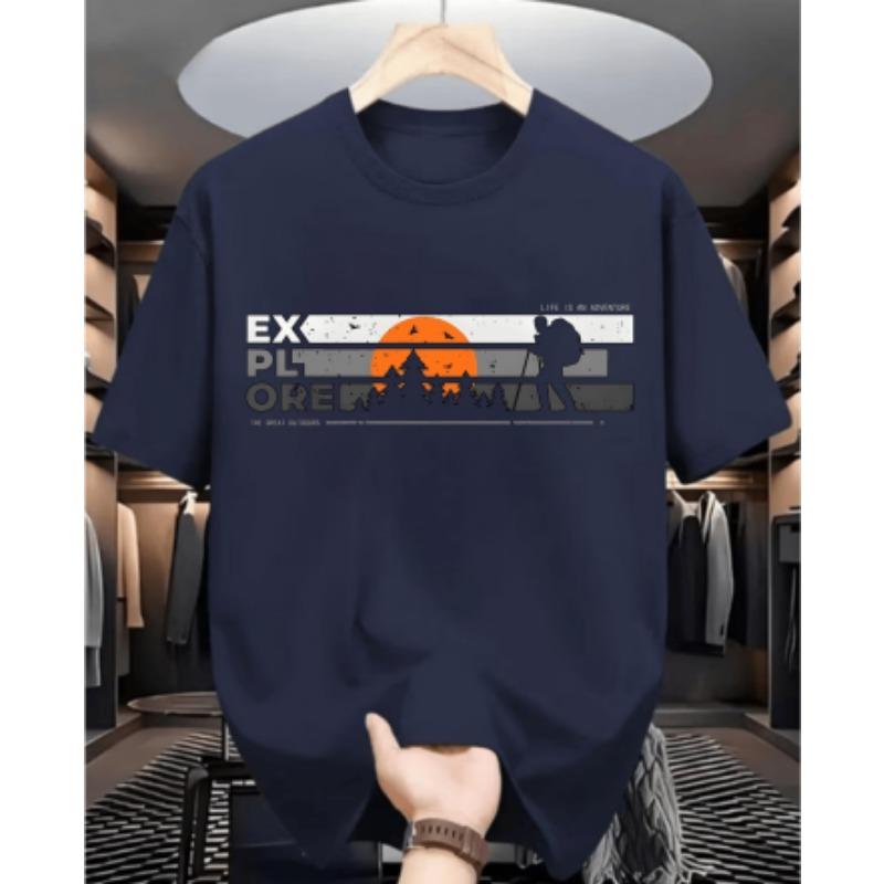 Men s 3D pattern T-shirt short-sleeved T-shirt 3D printed round neck shirt retro retro casual street XL