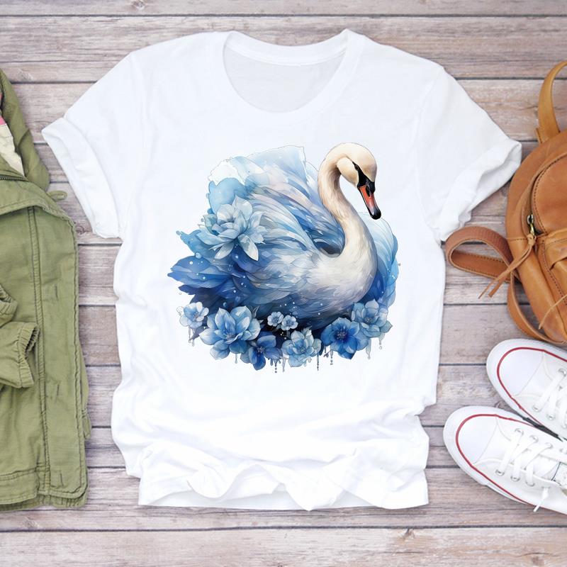 (Asian Size) T Shirt Lady Female Top Short Sleeve T-shirts Casual Printed trend butterfly style Clothing Women Fashion Graphic Tee