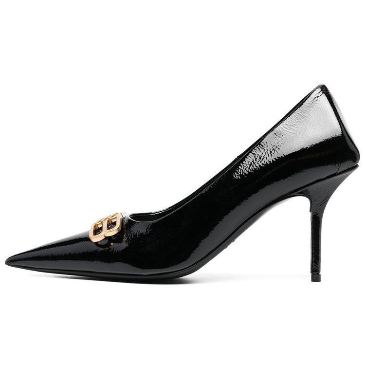 Balenciaga Square Knife Bb 80mm Pumps 'Black Shiny Lambskin' Women's 694712WBD821080