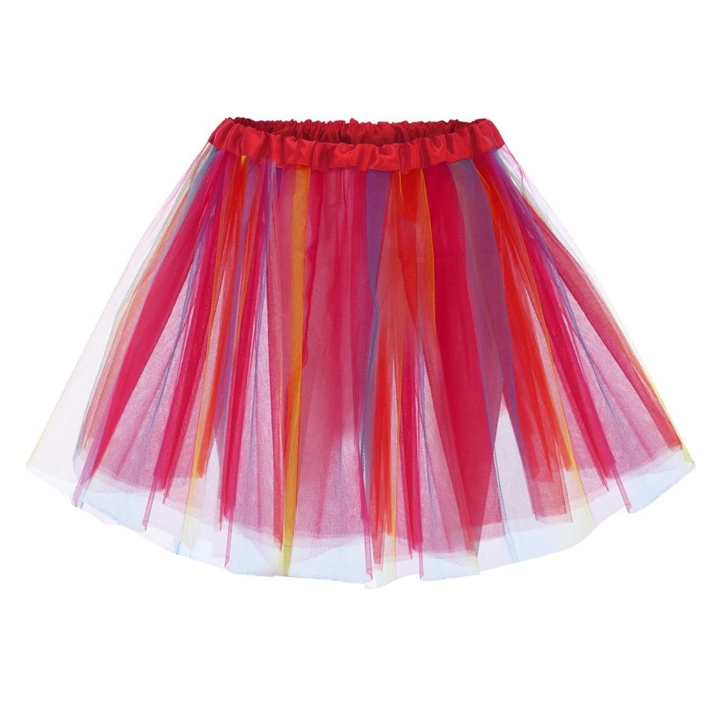 Polyester Flared Skirt With Pleats And Mesh For Casual Women