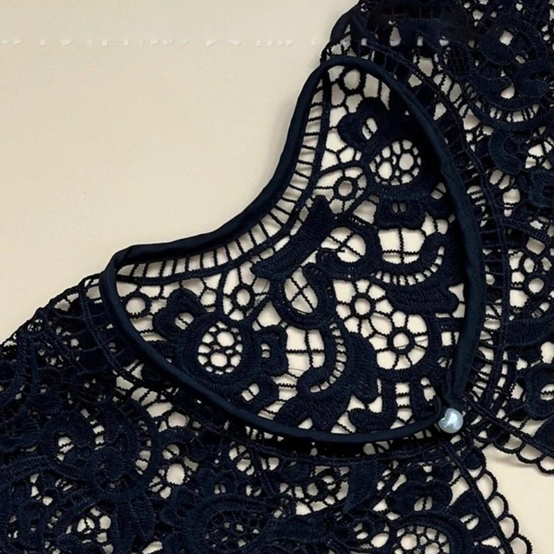 Faux Col Femme Faux Col Dickey Col Col Amovible pour robe Col Brodé Col en Dentelle Col de Pull