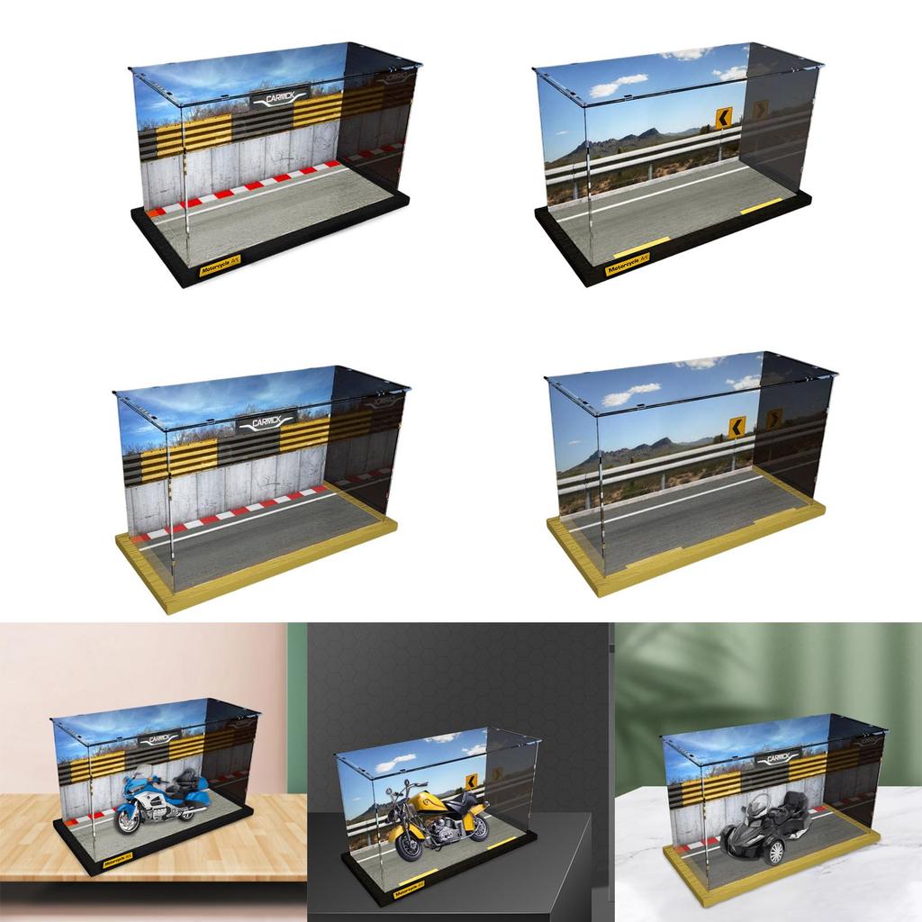 1/12 Maßstab Parkplatz Vitrine Acryl Aufbewahrungsbox Showcase Motorradmodell Diecast