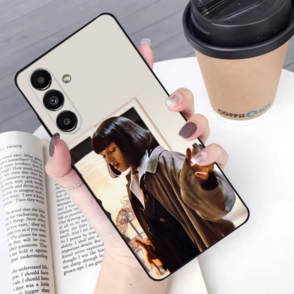 Film P-Pulp Fiction Phone Case For Samsung S 25,24,23,22,30,21,10,9,Ultra,Plus,Lite,FE,4G,5G Black Soft Case