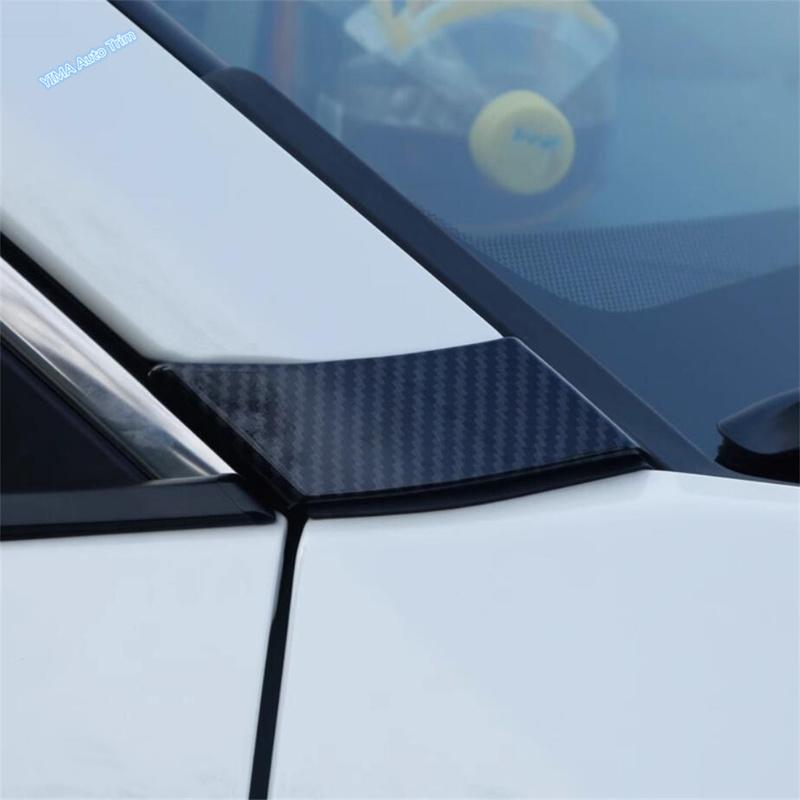 ABS Chrome / Carbon Fiber Auto Front Window Pillar A Decor Sequ Cover Trim For TOYOTA RAV4 RAV 4 XA50 - 2024 Accessories
