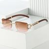 Fashion sunglasses new frameless trimmed diamond Internet celebrity street photography trend versatile box sunglasses