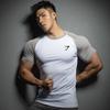 Men's Quick-Dry Color-Block Running T-Shirt - High Elasticity, Short-Sleeve Fitness Top