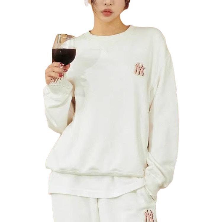 MLB Sweatshirts Unisex Cream Crew Neck Moderate Regular 3AMTB0526-50CRS