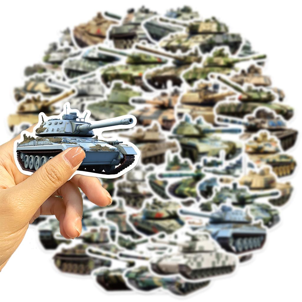 50 Cartoon Tank Graffiti Stickers Decorative Guitar Notebook Suitcase DIY Waterproof Stickers