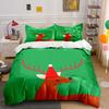 Reindeer with Santa Hat Bedding Duvet Cover Set Duvet Cover Pillowcases  (1*Duvet Cover 2*Pillowcases, Without Duvet Insert)