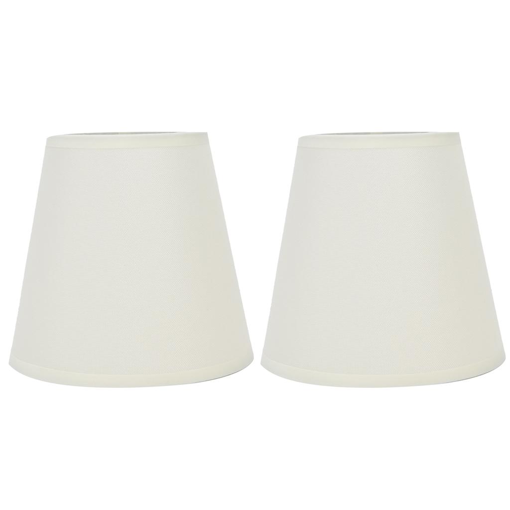 2PCS Fabric Lampshade European Style Clip On Lamp Shade for E14 Screw Chandelier Wall LampPT07 White