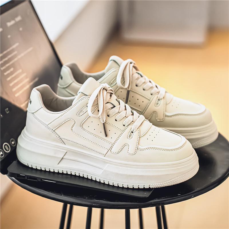 

XZ30 spring and summer youth board shoes fashion sports casual shoes men s trend Korean version of campus students white shoes 44 бежевий