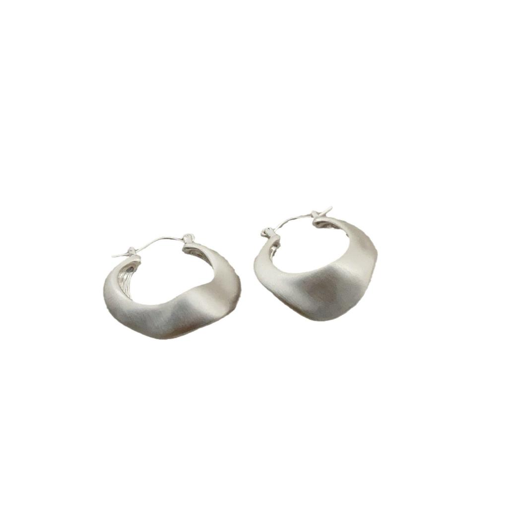 Irregular Design Earrings French Hand Brushed Niche Design High Sense Exquisite Versatile Earrings