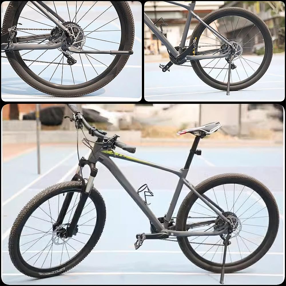 Bicycle Kickstand Bicycle Stand Bike Side Stand Adjustable Length Ultra Light Aluminum Alloy Easy Installation Light Single Leg Mountain Bike Cross