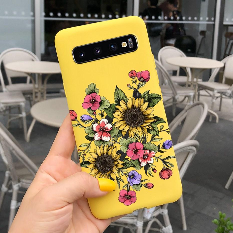 Silicon Case For Samsung Galaxy S10 Plus Phone Cover Samsung S10 S 10 S10e Flower Soft TPU Funda GalaxyS10 10e S10Plus Couqe