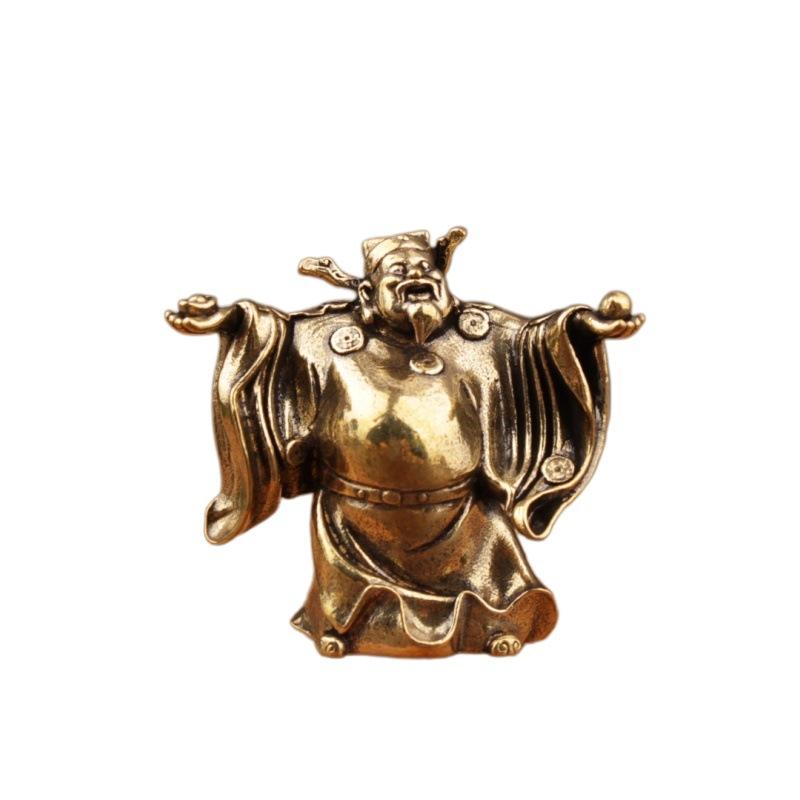 Small Elegant Brass Wealth Ornament Grand Tabletop Statue Decorative Piece for Home Office Business Success Decor
