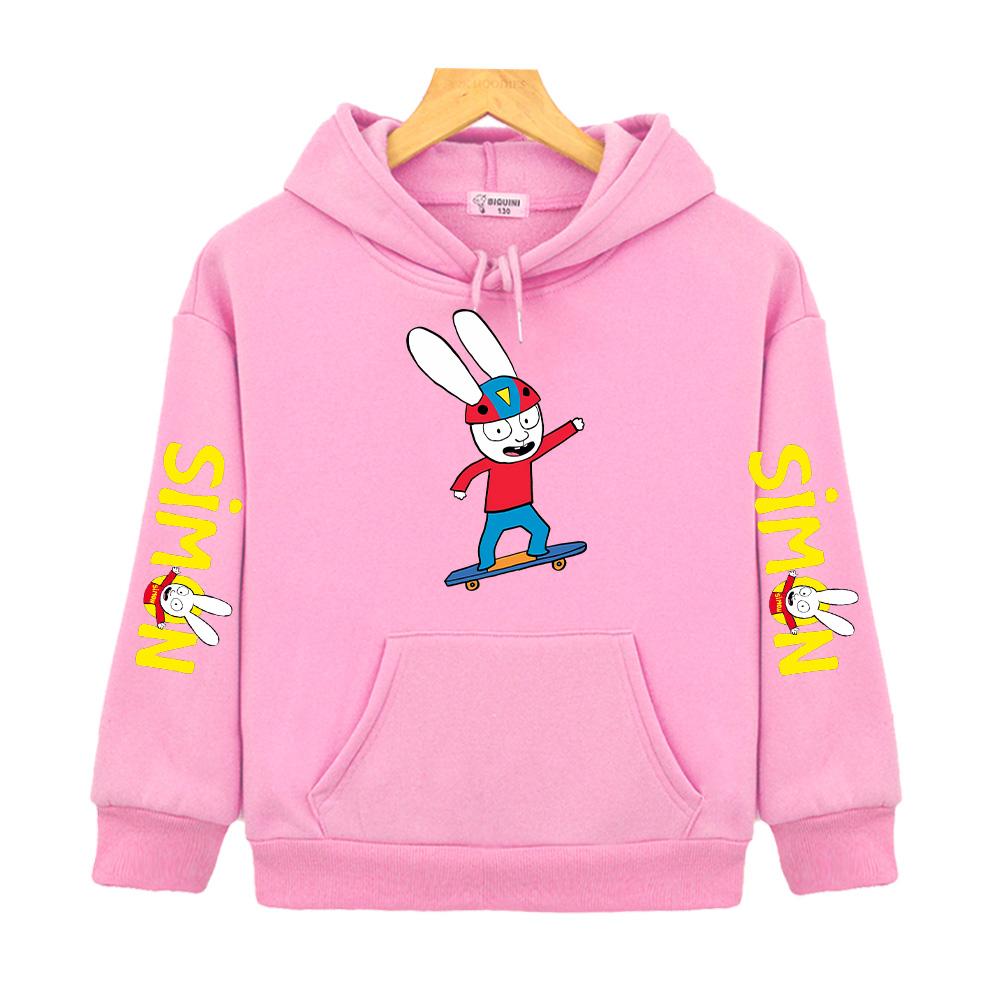 Simon Super Rabbit Skateboarding Sweatshirts Autumn Winter Clothing Fashion Children's Hoodies Loose Pullovers
