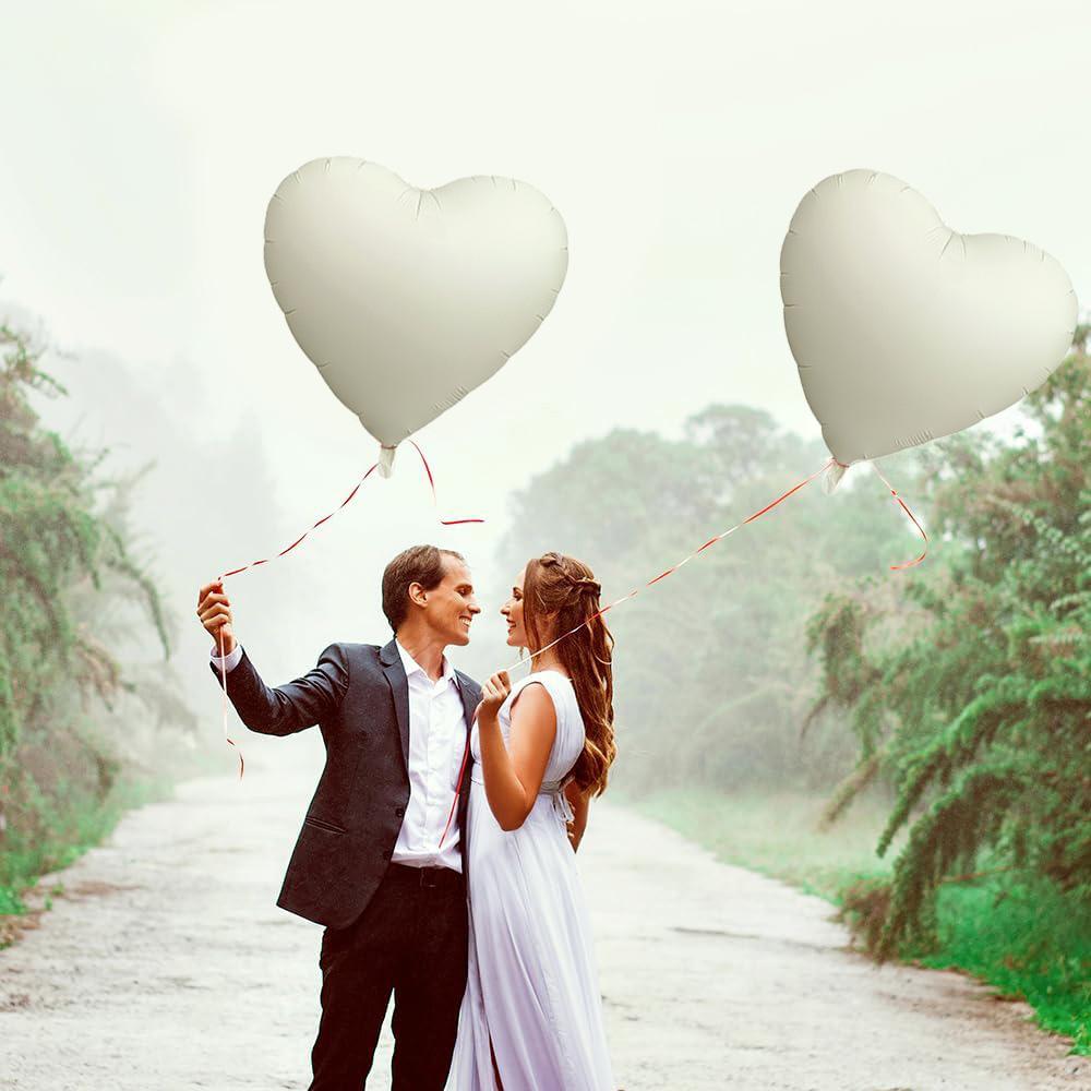 Pack of 5 30inch Heart-Shaped Aluminum Foil Balloons Suitable for Birthday Parties, Valentine's Day, Sleepovers, Weddings,