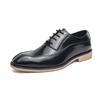 Four seasons business casual leather shoes Korean version trend square bulk men's shoes wipe color thick sole wedding shoes D501