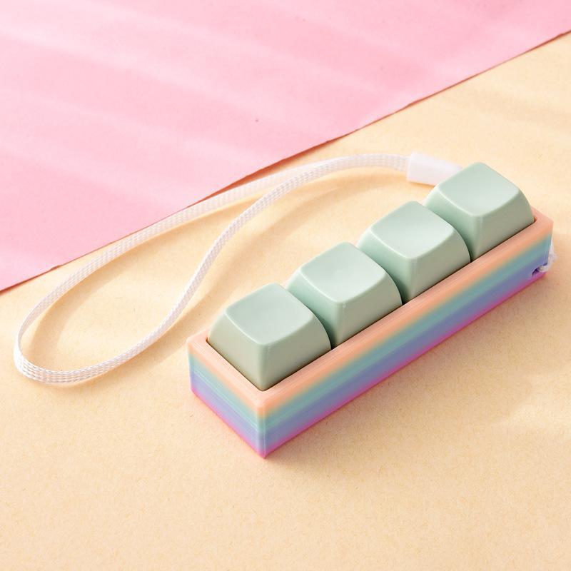 Portable Stress Relief Toy with Button Lanyard Anti-Anxiety Fidget Toy for Adults Kids Office Travel Pressure Alleviation