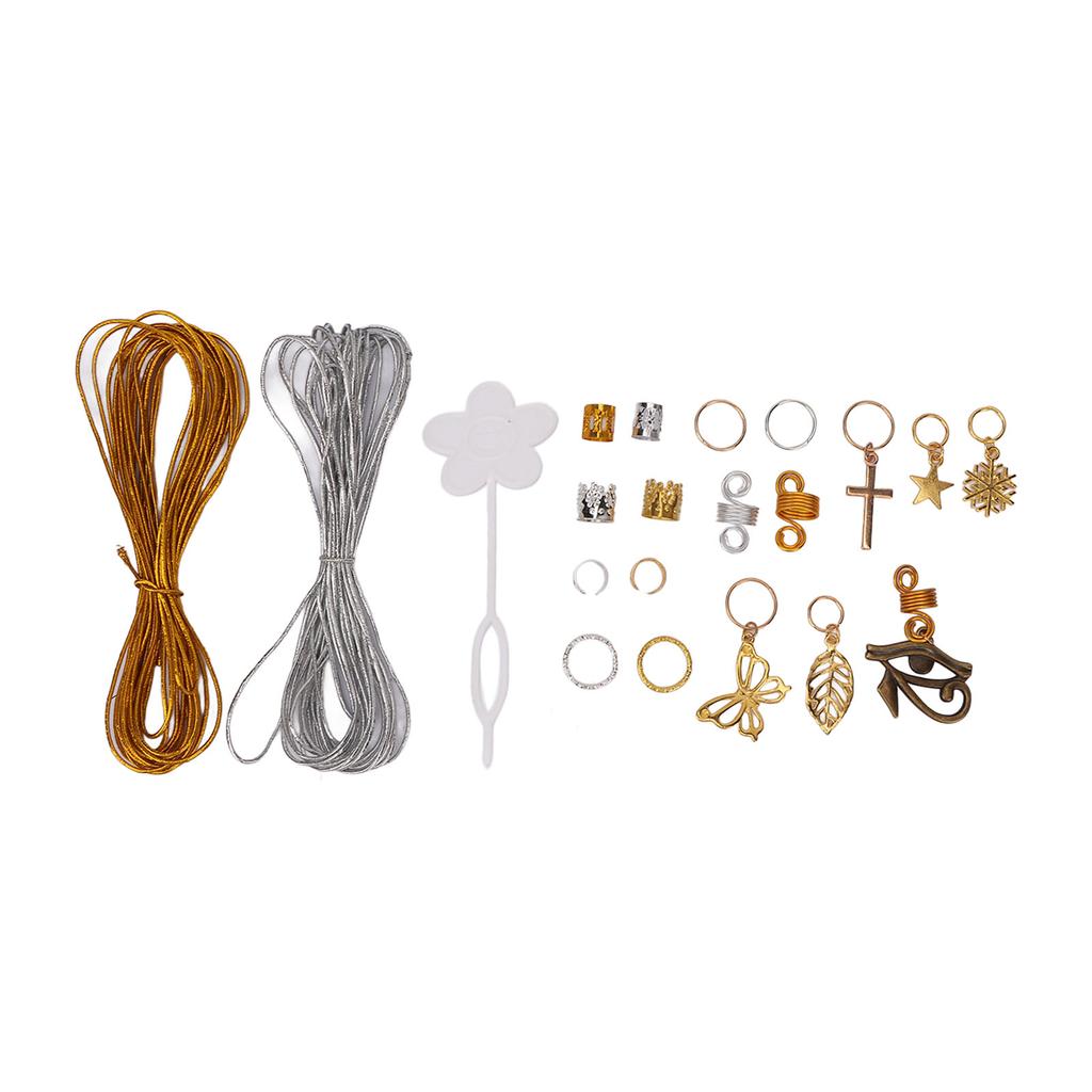 300pcs Dreadlocks Jewelry DIY Braids Accessories Hair Beader Gold Silver Thread Hair Pendants