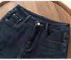 Women's Velvet Lined High Waist Slim Straight Leg Jeans for Autumn/Winter