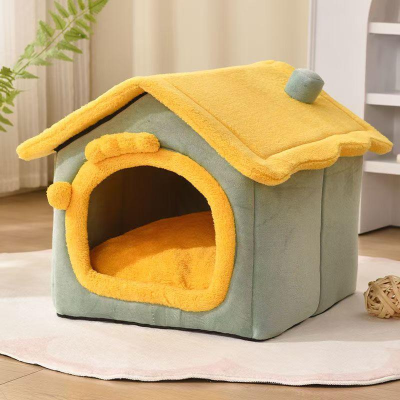 Cute Luxury Solid Summer Winter Cat Dog Pet Bed Tent Soft Plush Removable Washable