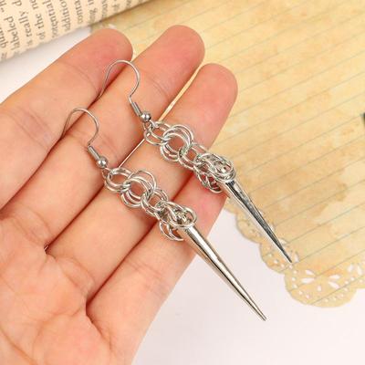Punk Style Spike Earrings For Women Gothic Cone Pendant Grunge Piercing Dangle Jewelry Gift