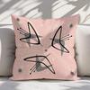 Mid Century Modern Star Cushion Cover Abstract Pink Black Pillowcase Retro Atomic Home Decor Sofa Throw Pillow