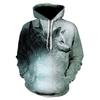 Men's Oversized Hoodie 3D Wolf Animals Pattern Ferocious Warrior Fashion Sweatshirt Loose Street Funny Tracksuits Fitness