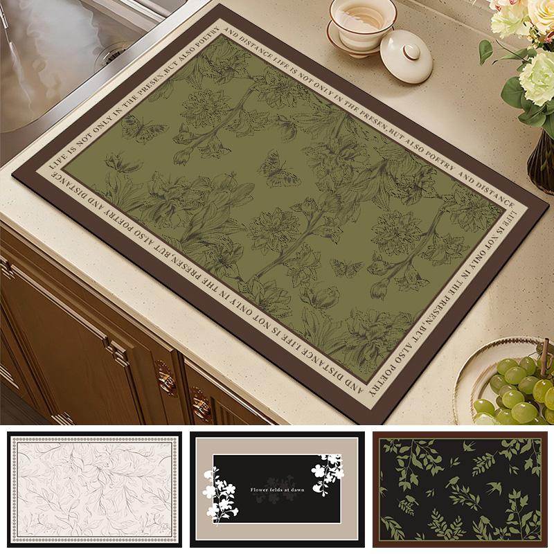 Kitchen Absorbent Draining Mat Super Absorbent Coffee Dish Large Drying Mat Quick Dry Bathroom Drain Pad Kitchen Faucet Placemat