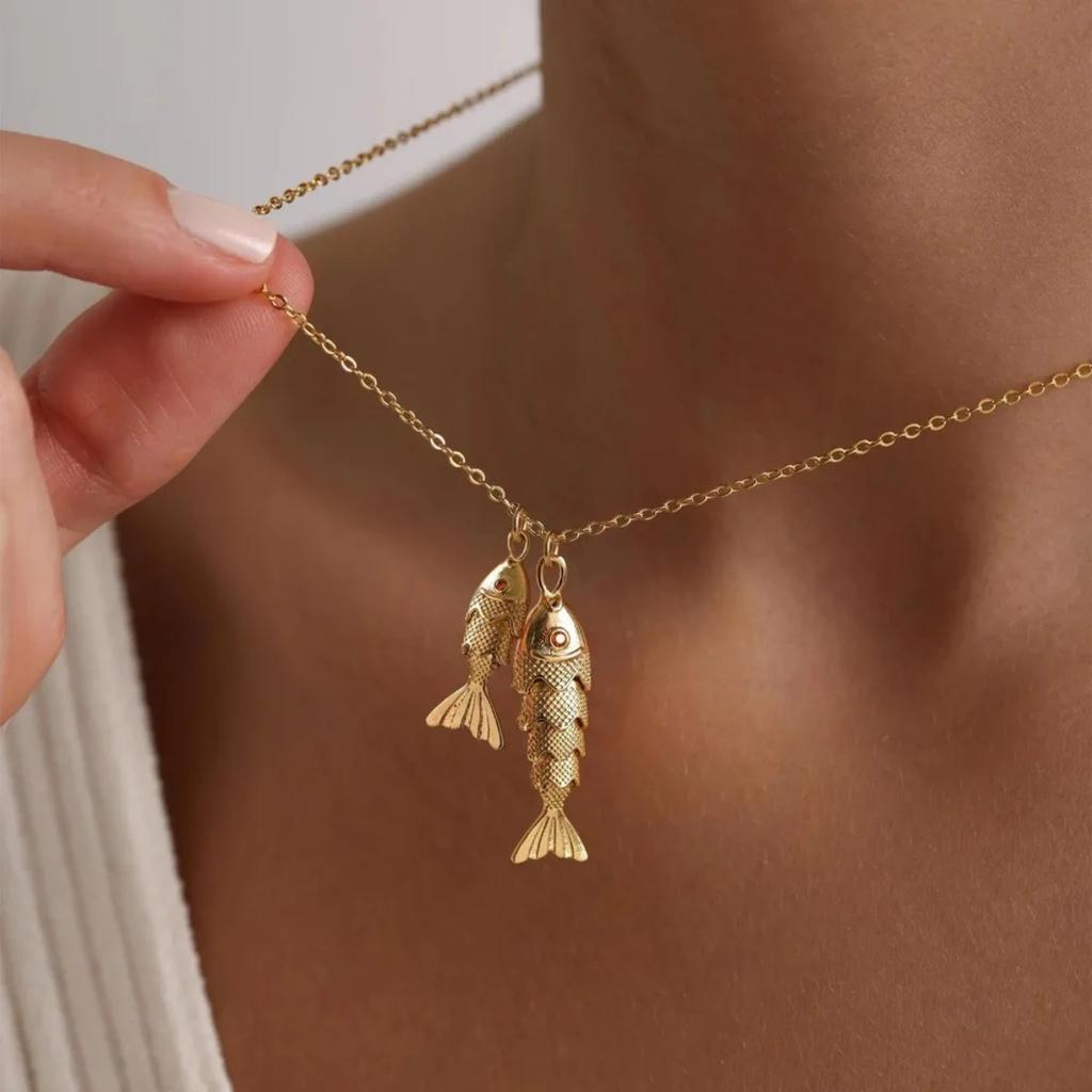 Dainty Ocean-Inspired Chain Jewelry Lightweight Stainless Steel Minimalist Waterproof Sardine Fish Fashion Pendant Necklace Gift