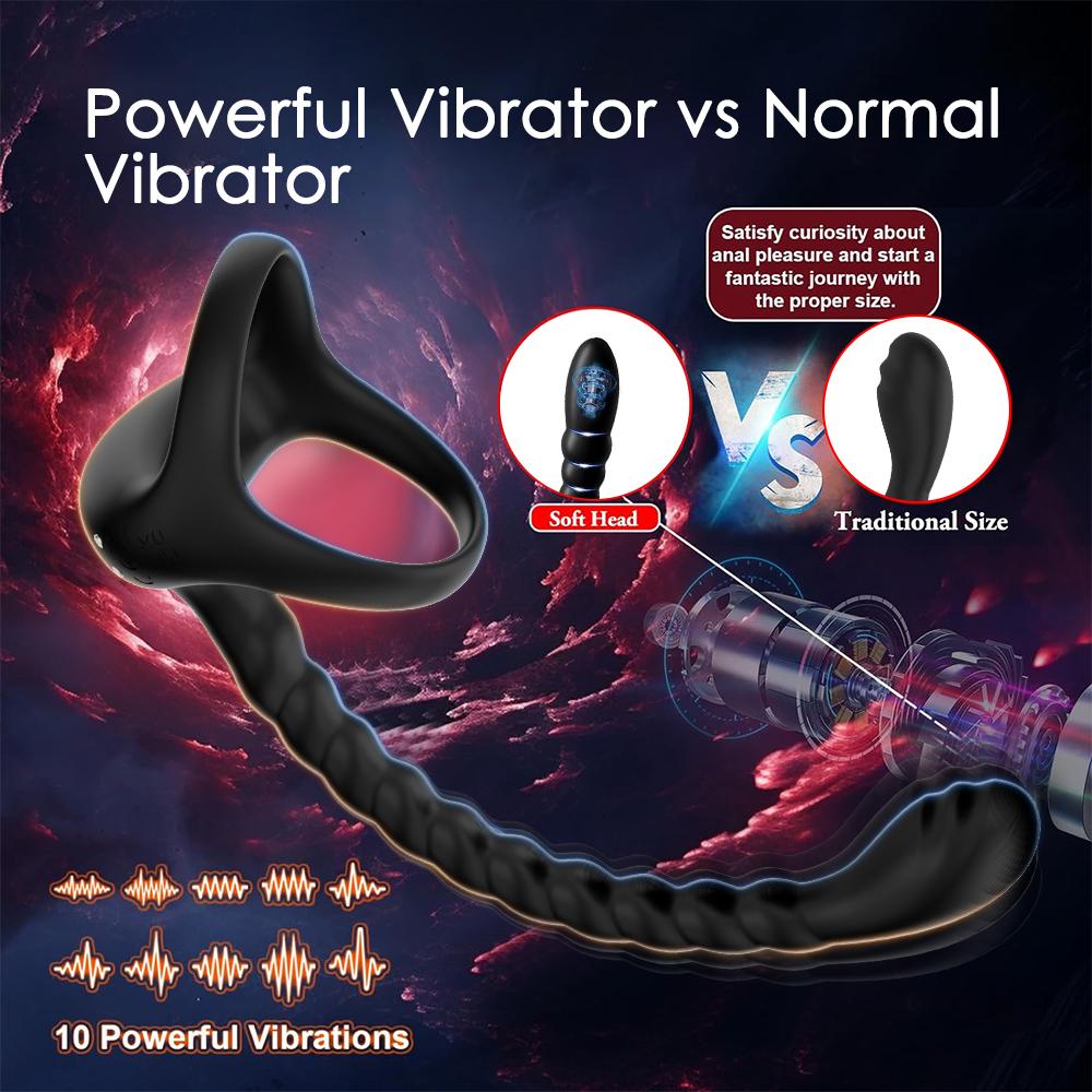 Prostatamassagegerät Penisring Vibratoren für Männer Erwachsenen Sexspielzeug für Männer Vibrierender Penisring Stimulator Fernbedienung Analer Butt Plug