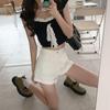 Women's High Waist Cuffed Denim Shorts Vintage Washed Wide Leg Hot Pants Casual Loose Summer Jean Shorts