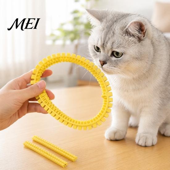 Grooming Tunnel Cat Self Groomer for Cardboard Boxes, DIY Brush Toy Ring, Hands-Free Massage Comb House Door Hole Teeth