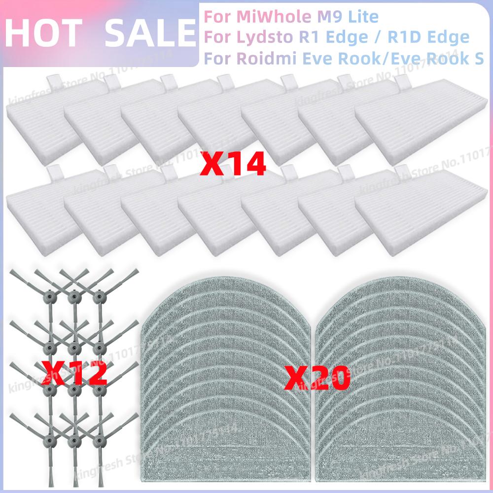 Fit For Lydsto R1D Edge /MiWhole M9 Lite/Laresar L10/Vyzzle D10/ iBoto Smart X530 Aqua Parts Filter Brush Mop Cloth